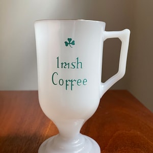 Vintage Milk Glass Irish Coffee Mugs