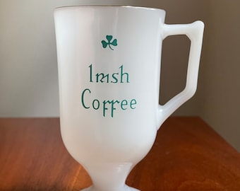 Vintage Milk Glass Irish Coffee Mugs