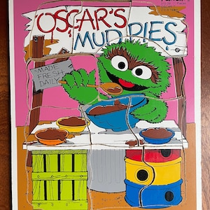 Vintage 1980s Playskool Oscar’s Mud Pies // Frame-tray Puzzle // Oscar the Grouch