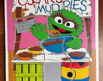 Vintage 1980s Playskool Oscar’s Mud Pies // Frame-tray Puzzle // Oscar the Grouch