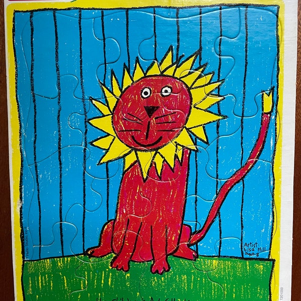 Vintage Playskool Puzzle // The Children’s Art Collection Red Lion Cardboard Puzzle