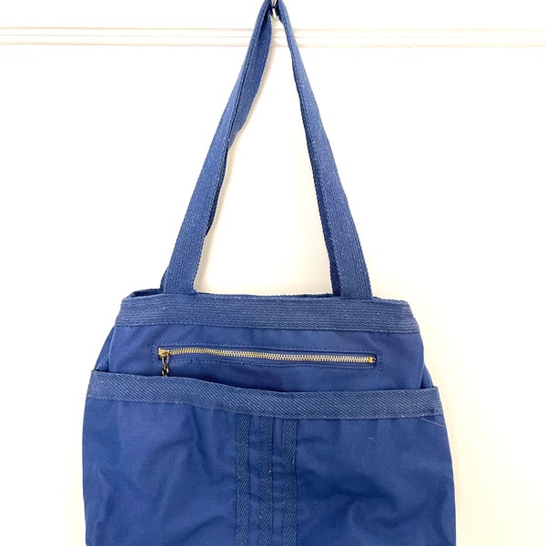 Vintage Sarne Kangaroo Purse // Blue Canvas Shoulder Bag