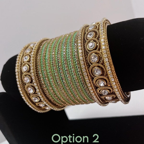 MINT Green Bangles Set Size 2x4, 2x6, 2x8 | Indian Jewelry | Indian Choorhiyaan | South Asian Jewelry | INDIAN KANGAN | Mint green Bangles