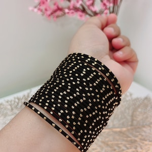 Matte Black Bangle Set: Indian Choorhiyaan Jewelry