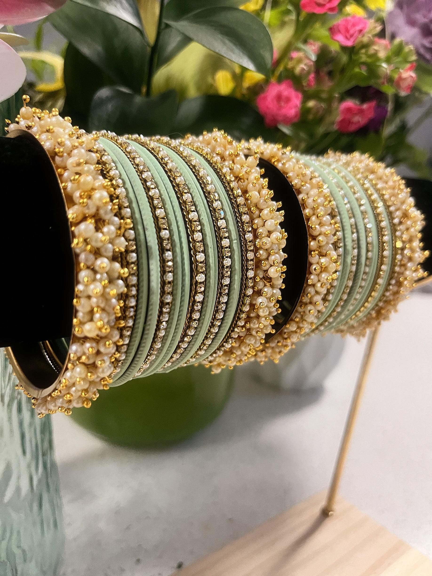 Mint Bangles Set | Indian Jewelry | Indian Choorhiyaan | South Asian Jewelry | Mint Green Bangles | Mint Bangles | Matte Bangles