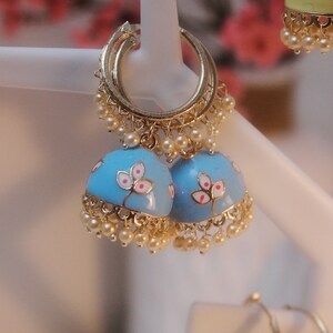 Blue jhumkas online deals