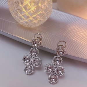 Silver Earrings | Silver Danglers | Silver Earrings  | Partywear Silver Earrings | Silver Indian Earrings | Partywear Silver Earrings