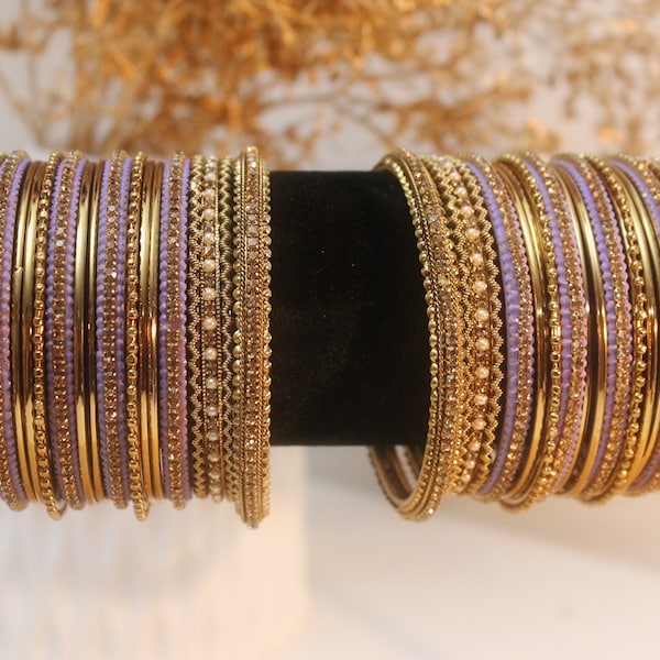 Purple Bangles Set | Purple Indian Bangles - Indian Jewelry | Indian Choorhiyaan | South Asian Jewelry | Lavendar Bangles | Purple Bangles