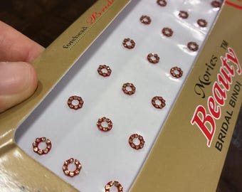 Pacchetto Bindi di pietra di cristallo rosso: adesivi indiani per la fronte