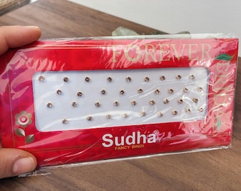 Gouden stenen bindi - 36 stuks - Indiase voorhoofdsieraden