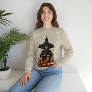Vintage Witchcraft Halloween Sweater , Timeless Magical Charm