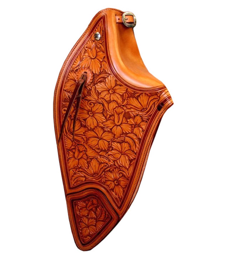 Western Tapaderos, Stirrups, Saddle Hand Floral Tooled Sewn Leather