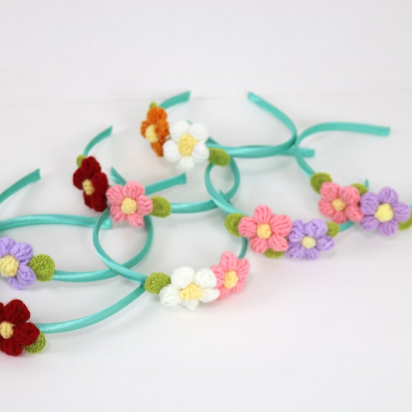 crochet flowers headband for women, fashion hairband, Headbands for women vintage headband, autumn colour