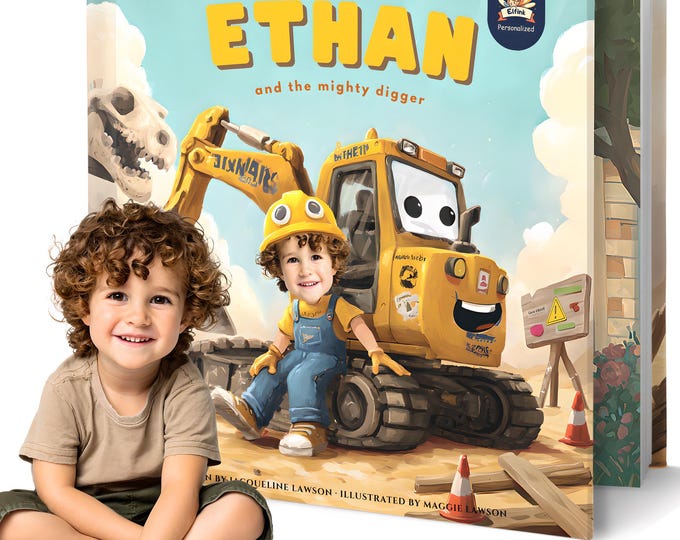 Baby Gifts | Personalized Kids Books | The Mighty Digger & Dinosaur Discovery