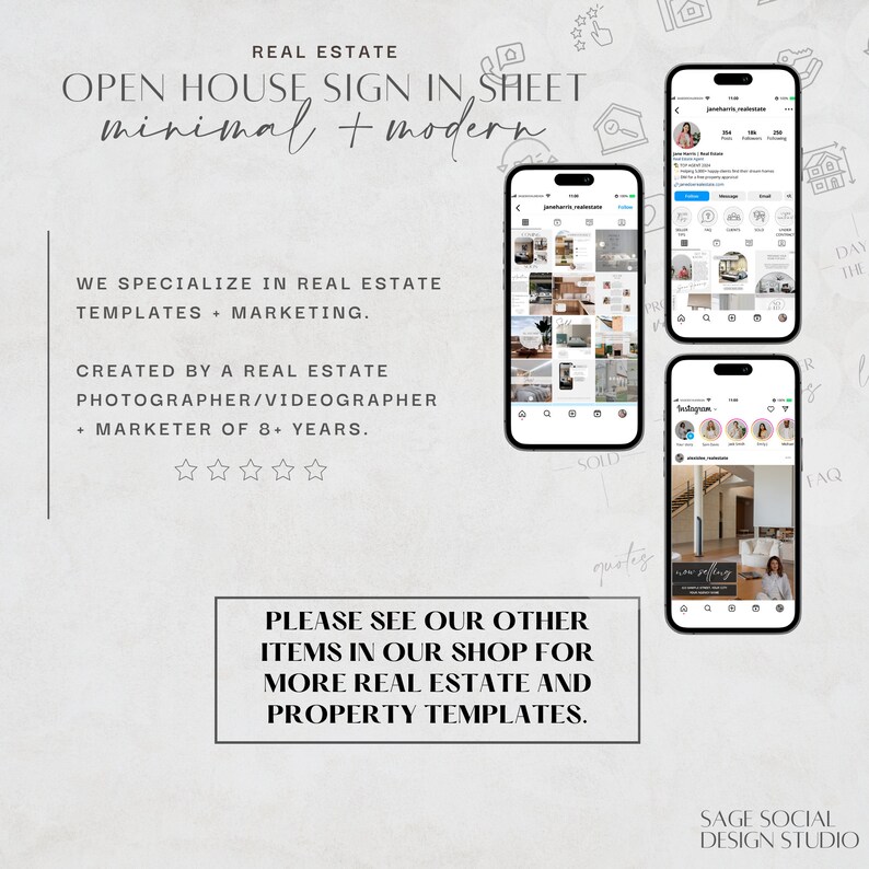Real Estate Open House Sign in Sheet Minimal Modern Open Home Sign-in ...