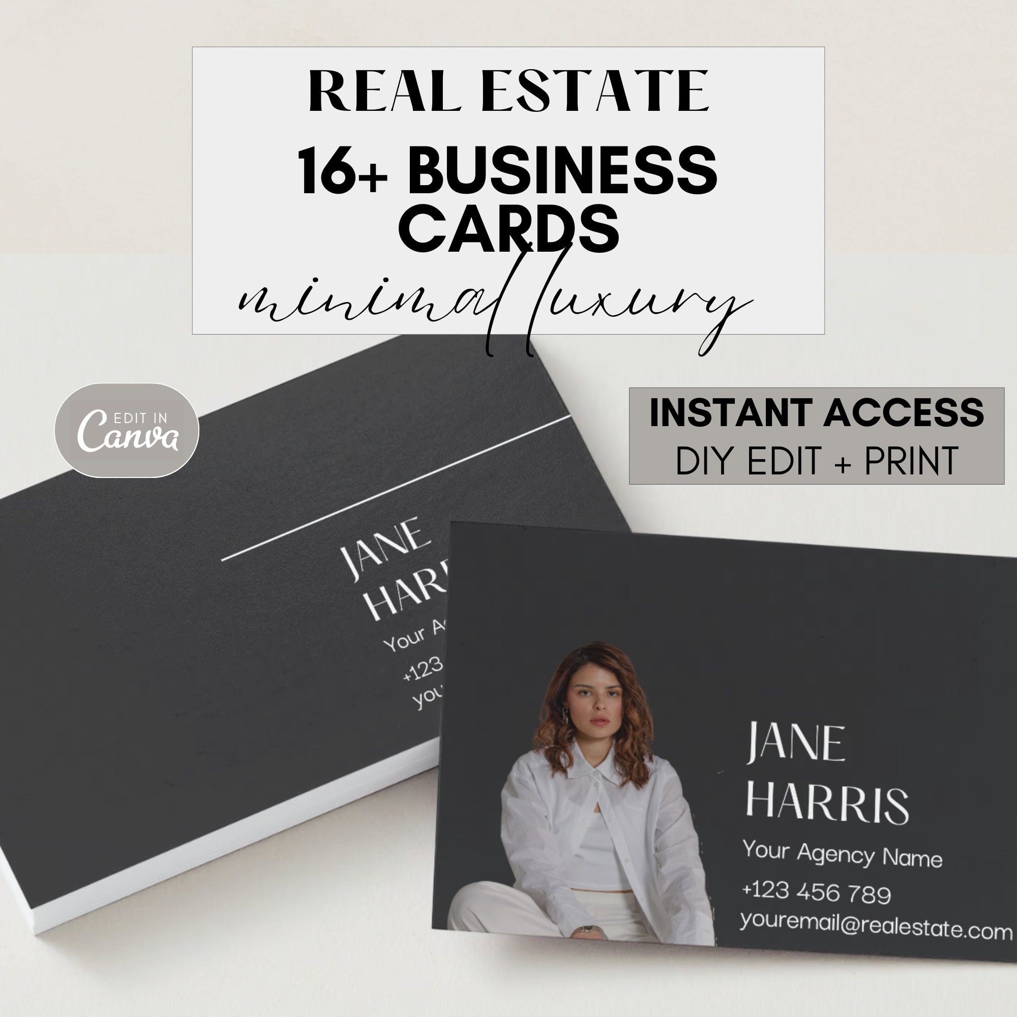 16+ Real Estate BUSINESS CARD TAMPLATES 2024 | Minimal Luxury Templates ...