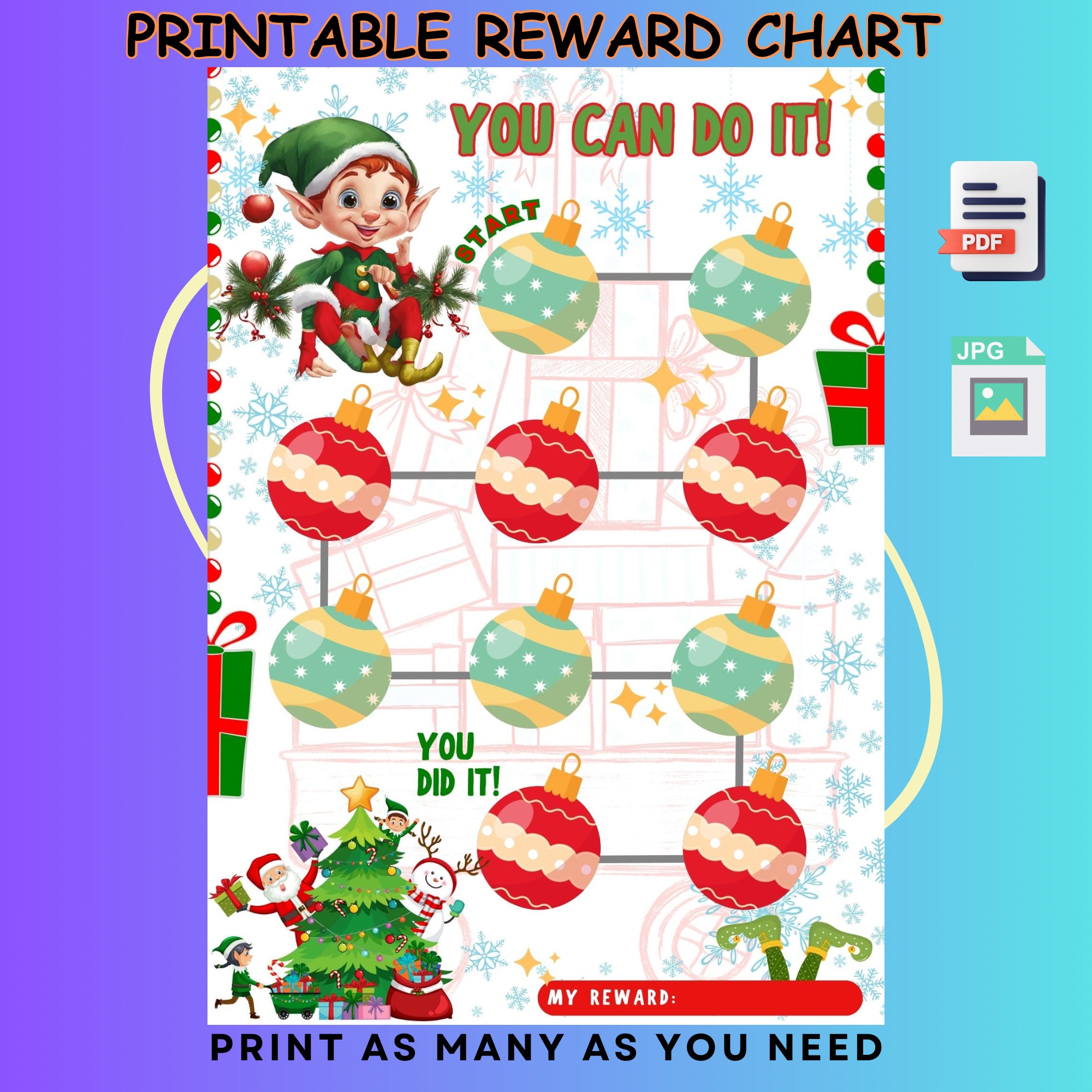 elf-reward-chartchristmas-printable-reward-chart-kids-reward-etsy
