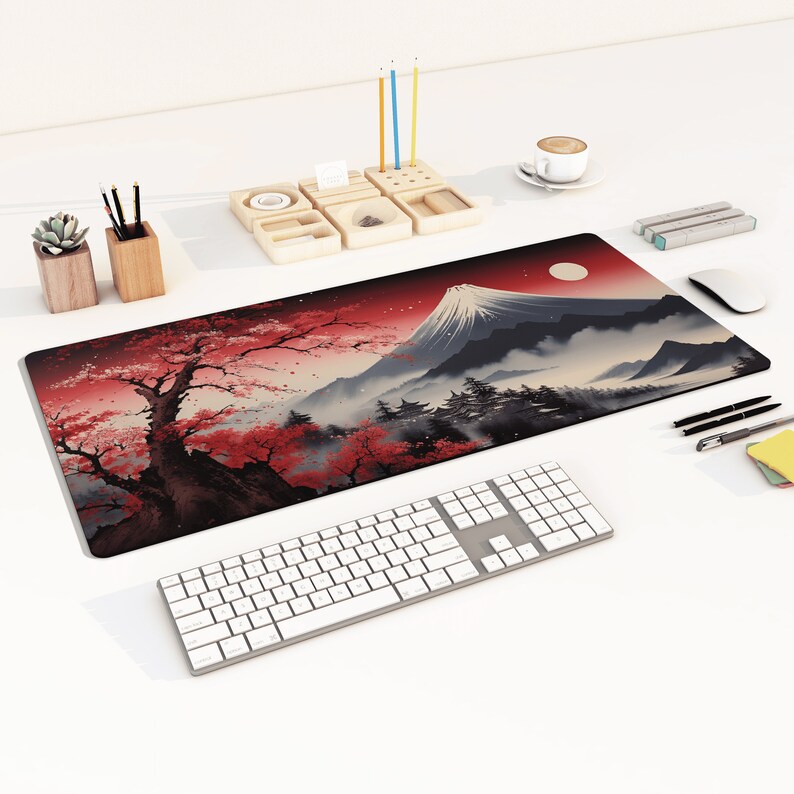 Kageyama Mountain Japanese Desk Mat, Anime Desk Mat, Desk Mat, Inspired