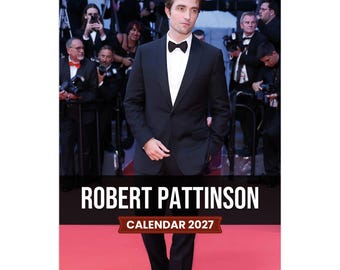 Robert Pattinson 2027 Wall Calendar, Celebrity Photo Collection, Premium Monthly Planner, Actor Fan Gift, Stylish Wall Decor