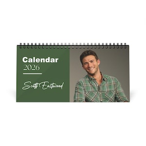 Scott Eastwood 2026 Desk Calendar | Celebrity Photo Calendar | Stylish Desk Accessory & Perfect Fan Gift