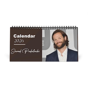 Jared Padalecki 2026 Desk Calendar | Premium Spiral Bound Celebrity Photo Calendar | High Quality Collectible Gift for Fans & Desk Décor