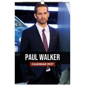 Paul Walker 2027 Väggkalender (Stor Kalender) – Hyllningsgåva till fans, Premium väggkonstkalender