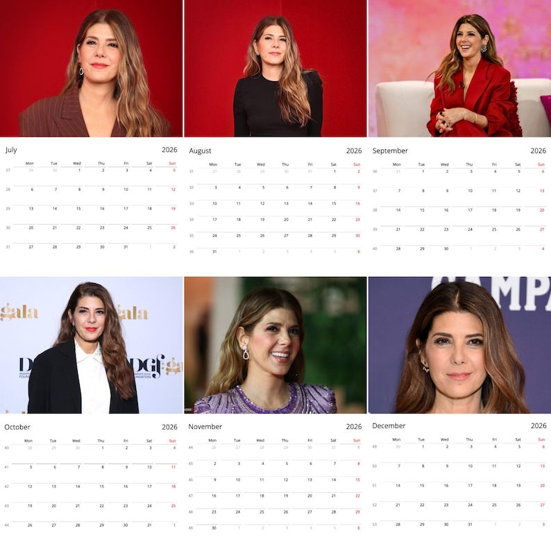 Marisa Tomei 2026 Wall Calendar Large Calendar Celebrity Fan Gift Il 7jnu 