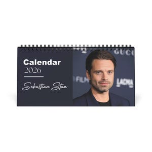 Sebastian Stan 2026 Desk Calendar | Celebrity Photo Calendar | Stylish Desk Accessory & Perfect Fan Gift