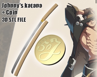 Johnny's Katana and Coin Cosplay Prop | Guilty Gear Strive
