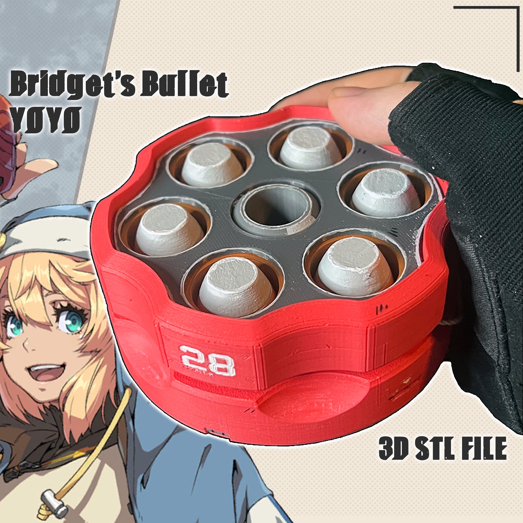 Bridget Guilty Gear: Strive Cosplay Prop Button Set (Download Now