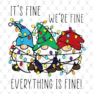 It's Fine We're Fine Gnome Png, SPED Teacher Christmas Light Png, Christmas Gnome Png, Christmas teacher Png, Teacher Life Png, Teacher Gift