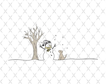 Christmas Snowman Png, Christmas Dog Png, Merry Christmas Png, Snowman With Dog Png, Christmas Tree Png, Cute Christmas, Christmas Holiday