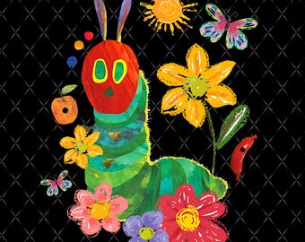 Cute Hungry Caterpillar Transformation Png, Back To School Png, Book Lover Png, The Verry Hungry Caterpillar Png, Children's Book Png