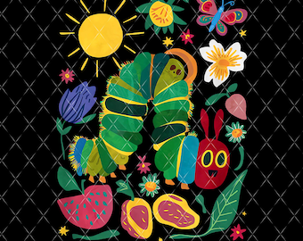 Cute Hungry Caterpillar Transformation Png, Back To School Png, Book Lover Png, The Verry Hungry Caterpillar Png, Children's Book Png