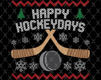 Happy Hockey Days Ugly Christmas Sweater png, Christmas Sublimation Design, Hockey Christmas Png, Happy Hockeydays Png, Ice Hockey Gift
