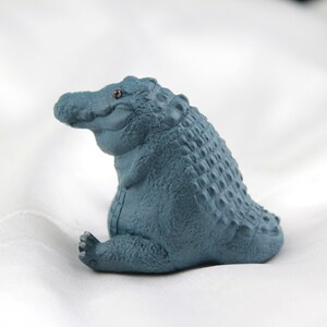 Blue Ceramic Crocodile Tea Pet - Chubby Crocodile - Best Gift