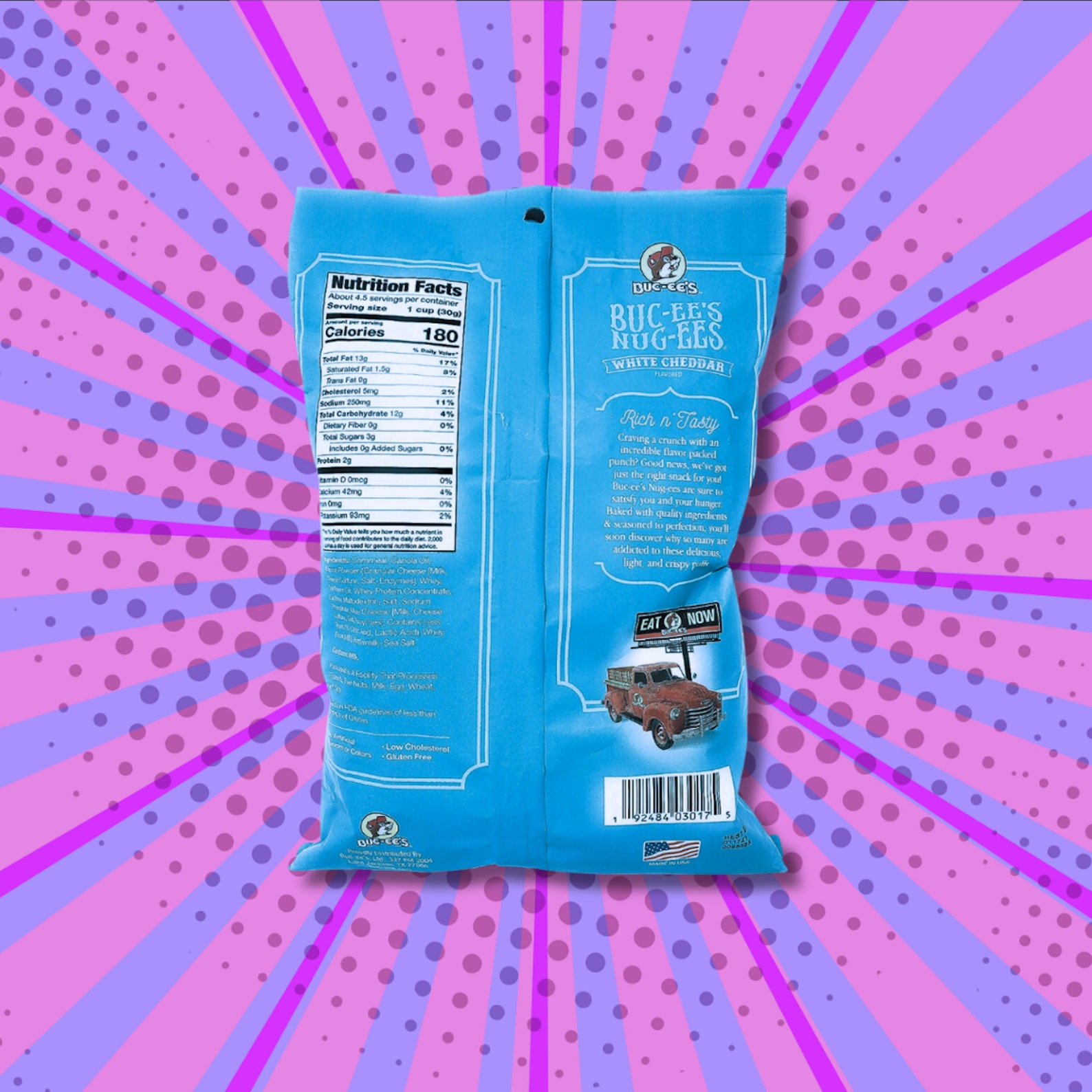 White Cheddar Nugees, 5 Oz, Bucee's White Cheddar Nuggets, White