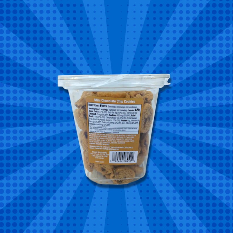 Bucee's Mini Cookies, Chocolate Chip Cookies, Mini Cookies Tub, 8