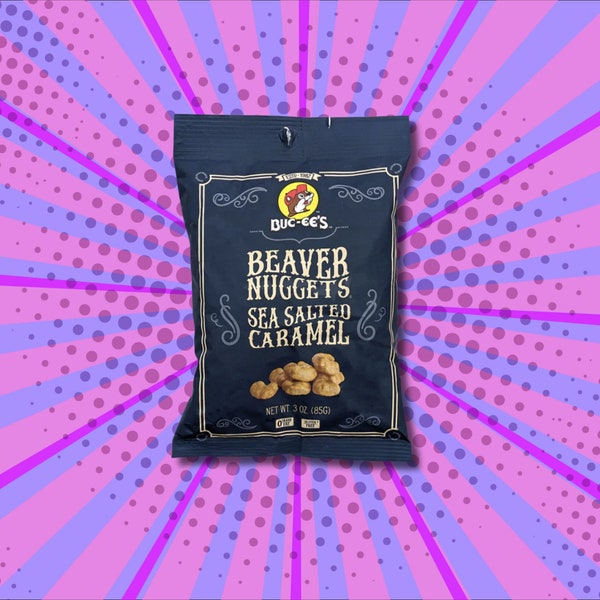 Sea Salted Caramel Beaver Nuggets, 3 oz, Buc-ee's Beaver Nuggets, Sweet Corn Puff Snacks, Gluten Free Snacks, Caramel Snacks, 3 oz, Bucees