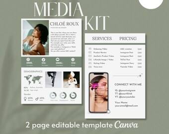 Media Kit und Preisblatt 2 Seite Canva Template