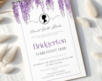 Bridgerton Birthday Invitation: Personalized Invite (5x7 in, 4x6 in Digital Download), BA39