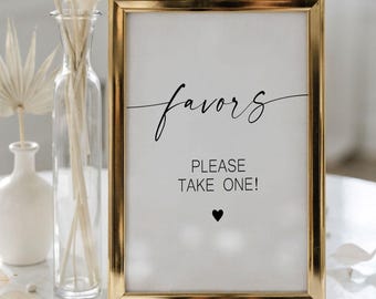 Minimalist Favors Sign, Modern Wedding Favors Sign, Wedding Favors Sign, Minimalist Boho Bridal Shower Favors Sign, C2