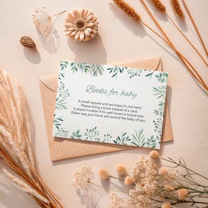 Florales Baby Party Einladungsbuch & Doppelseitige begrünte Einladungskarte für Babygeschenke BS-1