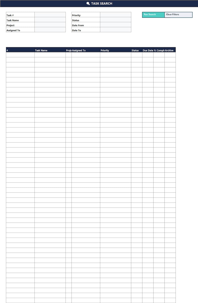 Excel Task Tracker | Project Management Spreadsheet With VBA Forms ...
