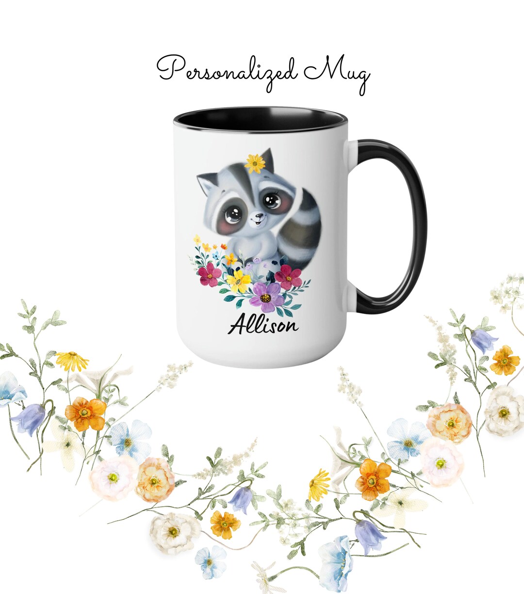 Raccoon Mug, Raccoon Gifts for Raccoon Lovers, Personalized Mug Animal