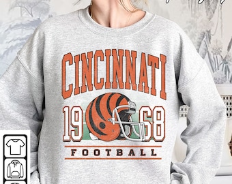 Retro Cincinnati Bengals Sweatshirt, Vintage Cincinnati Football Crewneck, Football Sweatshirt, Cincinnati Bengals Shirt, Football Fan Gifts