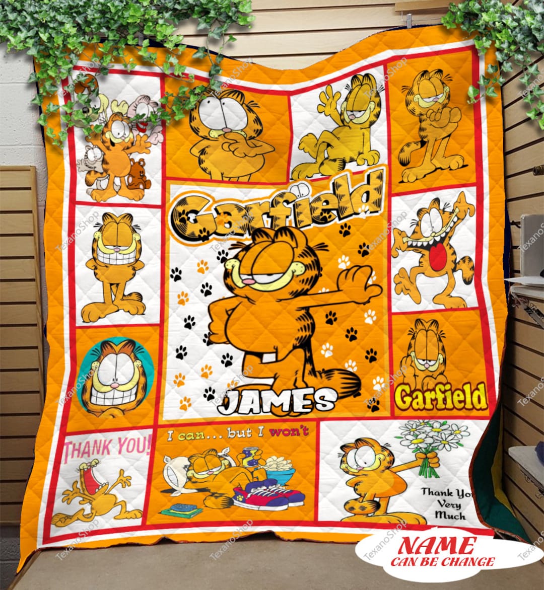 Custom Garfield Fleece Blanket Garfield Blanket Garfield Etsy Australia
