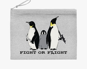 Fight or Flight Penguin 2 Parents & Baby Pencil Case | Sboccio Designs