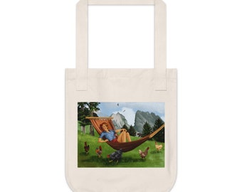 Pinup Inspired 'Rustic Relaxation' Organic Cotton Tote Bag | Sboccio Designs
