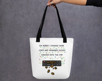 Elf Christmas Tote Bag: Funny Holiday Illustration, Cute Illustrated Xmas Tote | Sboccio Designs